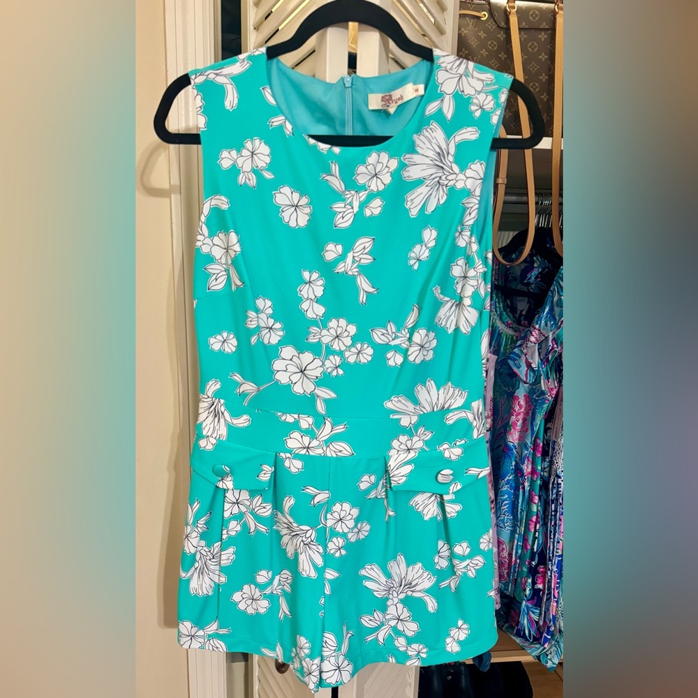 Aryeh Turquoise Floral Romper